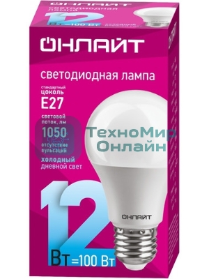 Лампа светодиодная ОНЛАЙТ 90116 OLL-A60-15-230-6.5K-E27-PROMO