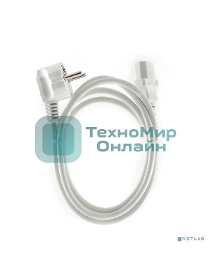 Кабель питания Gembird 1.8м, VDE(0.75мм), белый, с зазем., пакет