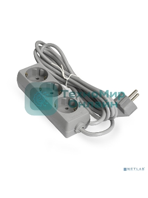 Удлинитель ExeGate EX285808RUS ECE-3-5G (3 евророзетки с заземлением, 5 м, серый)