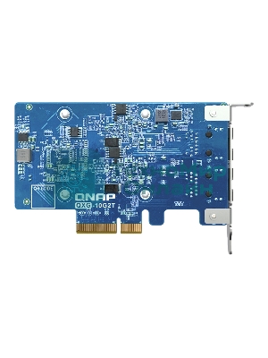 Сетевая карта QNAP QXG-10G2T Dual-port BASET 10GbE network expansion card; low-profile form factor; PCIe Gen3 x4