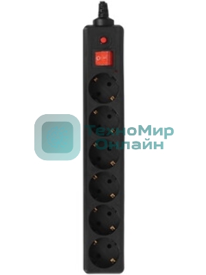 Сетевой фильтр Buro 600SPro-16-3-G 3м (6 розеток) графитовый (коробка)