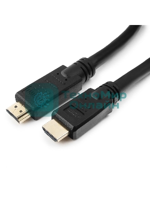 Кабель Cablexpert HDMI CC-HDMI4-30M, 19M/19M, v1.4, медь, позол.разъемы, экран, усилитель сигнала, 30м, черный, пакет