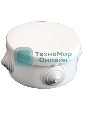 Коробка распределительная ОП d90х45 4 выхода 4 гермоввода IP54 крышка защелкивающаяся бел. Epplast 140141