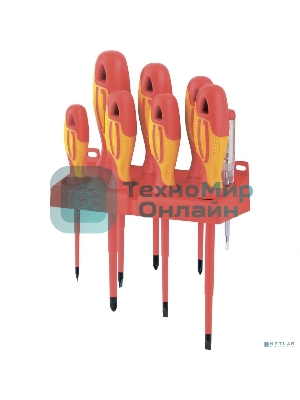 Набор отверток GROSS 12950 диэлектрических до 1000в тестер crmo двухкомпонентные рукоятки (8шт.)