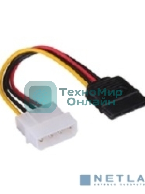 Кабель питания EX138936RUS SATA ExeGate EX-CC-SATA-PS (Molex 4pin/SATA15pin, 0,15м)