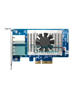 Сетевая карта QNAP QXG-10G2T Dual-port BASET 10GbE network expansion card; low-profile form factor; PCIe Gen3 x4