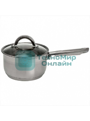 Ковш WEBBER BE-127/2 2,1 л со стеклянной крышкой, 16х9,5 см, нержавеющая сталь
