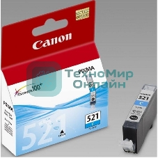 Картридж струйный CLI-521C (2934B004) голубой (535 стр.) для Canon Pixma iP3600, 4600, MP540,MP620, MP630, MP980