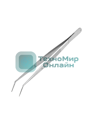 Пинцет изогнутый Rexant узкий, фиксатор, рифленый 155 мм ПРОФИ