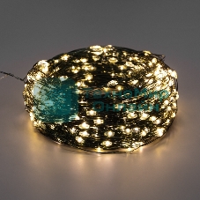 Гирлянда Neon-night Роса с контроллером 20м, 200 LED, IP20, 230В, зеленый провод, теплое белое свечение