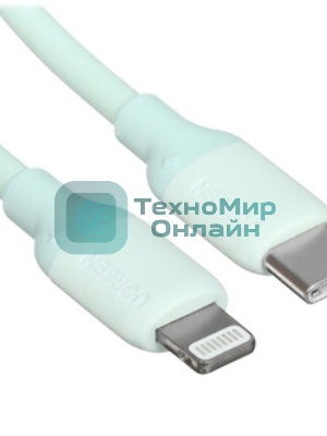 Кабель GCR PREMIUM 3.0m TypeC/Lightning MFI POWER DELIVERY 18 W, быстрая зарядка, белый силикон, AL case белый, белый ПВХ, GCR-53756