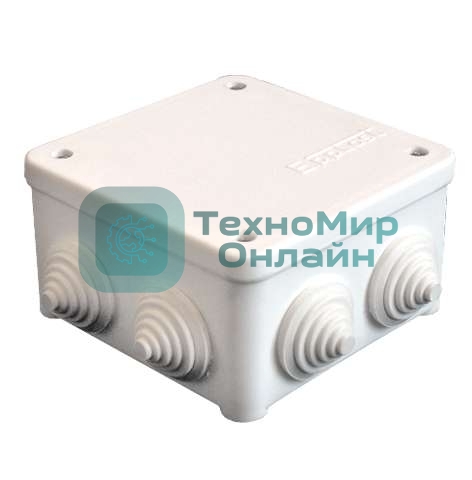 Коробка распределительная ОП 85х85х45 7 выходов 3 гермоввода IP54 крышка на винтах бел. Epplast 130111
