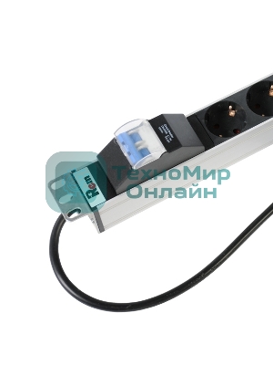 Вертикальный блок розеток ЦМО Rem-16 с авт. 16А, 20 Shuko, 16A, алюм., 33-38U, шнур 3 м. (R-16-20S-A-1420-3)