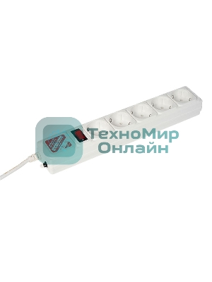Сетевой фильтр Powercube SPG-B-10-WHITE 3 м, 5 розеток, белый, коробка