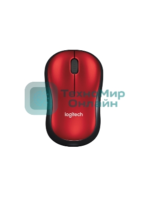 Мышь беспроводная Logitech M185, красный, 1000 dpi, радиоканал, USB, кнопки - 3