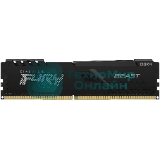 Оперативная память Kingston Fury Beast, DDR4, 16GB (1x16GB), 3600MHz, CL18, DIMM, с радиатором, черный