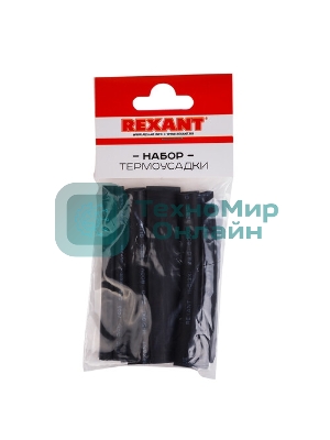 Трубка термоусадочная Rexant 7.0/3.5 1м черный