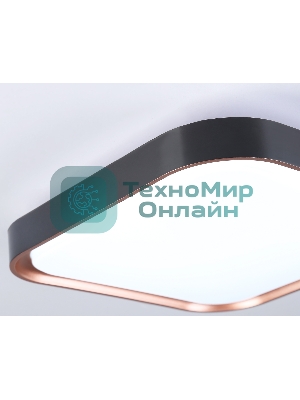 Потолочный светодиодный светильник Ambrella light FZ1265 BK/PGD черный/золото розовое 18W 5000K 250*250*60 (Без ПДУ)