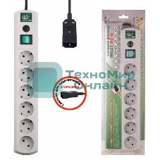 Сетевой фильтр Most RG-U 3 м, 6 розеток, белый, коробка