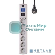 Сетевой фильтр Most HV6 5 м, 6 розеток, черный, коробка