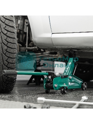 Домкрат гидравлический подкатной, Сибртех 2 т, 135-320 мм, в пластиковом кейсе