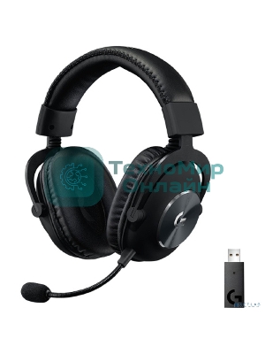 Гарнитура Logitech G PRO X чёрный, беспроводная, USB, подвижный микрофон, отсоединяемый кабель 2 м
