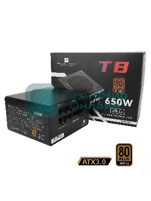 Блок питания Thermalright, 650W 80+ Bronze (ATX, 3.0, Full modular, 1x24(20+4)pin, 2xCPU 8(4+4)pin, 4xPCIe*2 8(6+2)pin, 3xSATA3, 3xMOLEX4pin, Active, 120x120мм, 150x140x86mm, APFC, черный)