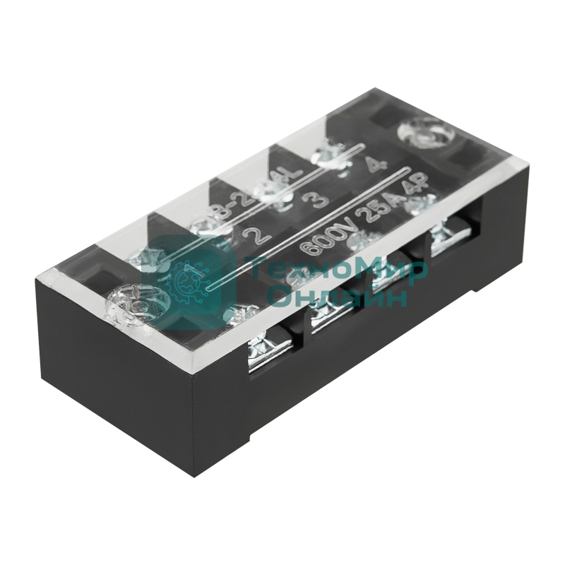 Блок зажимов клеммный Rexant БЗН ТВ-2504 2,5мм2 25A 4 пары