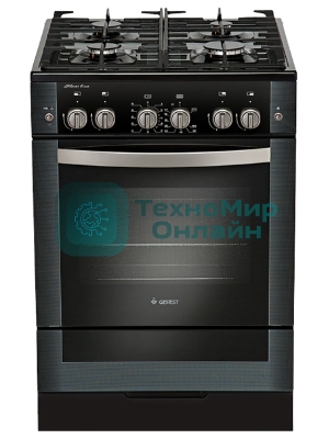 Плита газовая Gefest ПГ 6500-02 0044 черный, конфорок 4 шт, духовка 52 л, 60 см x 85 см x 60 см