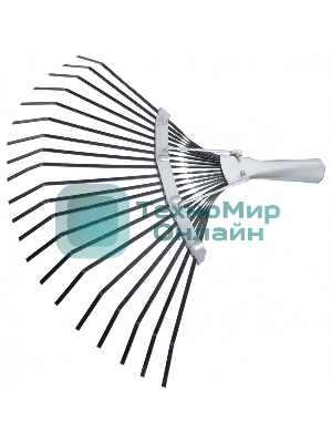 Грабли Сибртех веерные 20 зубьев, без черенка, оксидированные, плоский зуб