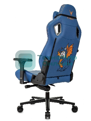 Кресло игровое Knight Craft Dragon синий эко.кожа крестов. металл