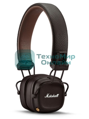 Беспроводные/проводные наушники Marshall Major IV коричневый, накладные, Bluetooth + проводной, беспроводная зарядка, до 80 ч