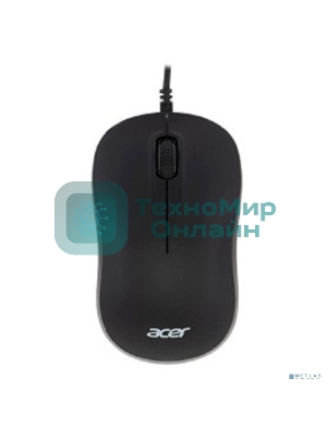 Мышь проводная Acer OMW140 черный, 1200 dpi, USB, кнопки - 3