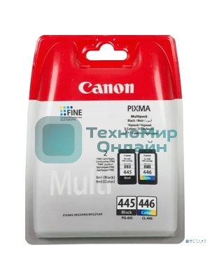 Картридж струйный Canon PG-445/CL-446 (8283B004), для Canon PIXMA MG2540, PIXMA MG2440, 4 цвета, 180 стр.