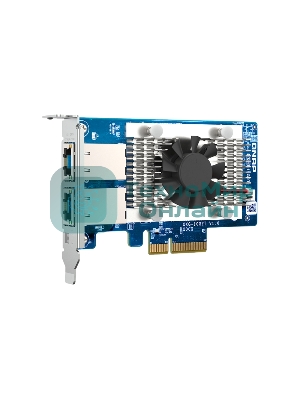Сетевая карта QNAP QXG-10G2T Dual-port BASET 10GbE network expansion card; low-profile form factor; PCIe Gen3 x4