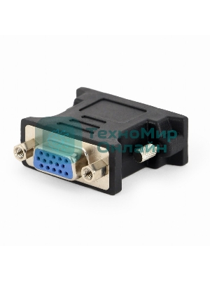 Переходник DVI-VGA Cablexpert A-DVI-VGA-BK, 29M/15F, черный, пакет