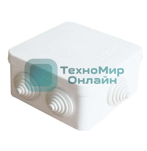 Коробка распределительная ОП 84х84х45 7 выходов 3 гермоввода IP54 крышка защелкивающаяся бел. Epplast 120071