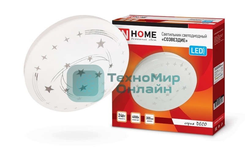 Светильник светодиодный DECO СОЗВЕЗДИЕ 24Вт 230В 4000К 1560лм 300мм IN HOME 4690612021843
