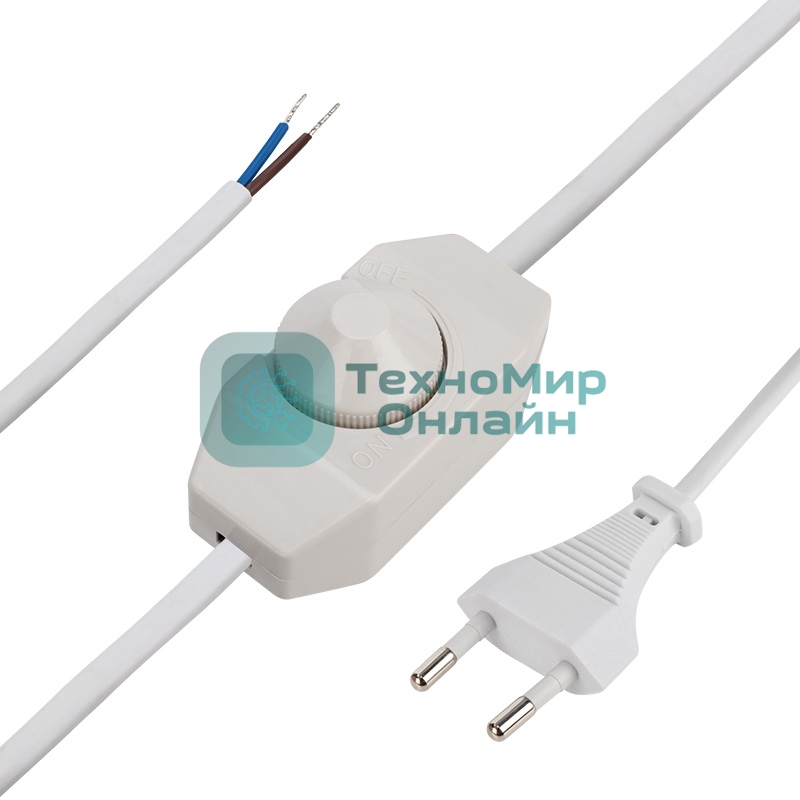 Сетевой шнур с диммером Rexant 2х0,75 мм², 2 м белый