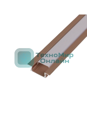 Комплект врезного алюминиевого профиля с рассеивателем Rexant 22х6 мм, 1 м, розовое золото