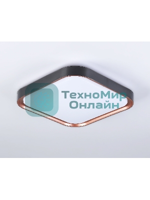 Потолочный светодиодный светильник Ambrella light FZ1265 BK/PGD черный/золото розовое 18W 5000K 250*250*60 (Без ПДУ)