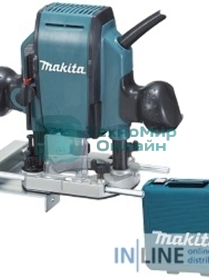 Фрезер Makita RP0900K 900Вт,27000об\м,ход-35мм,цанга-6\8мм,2.7кг,чем