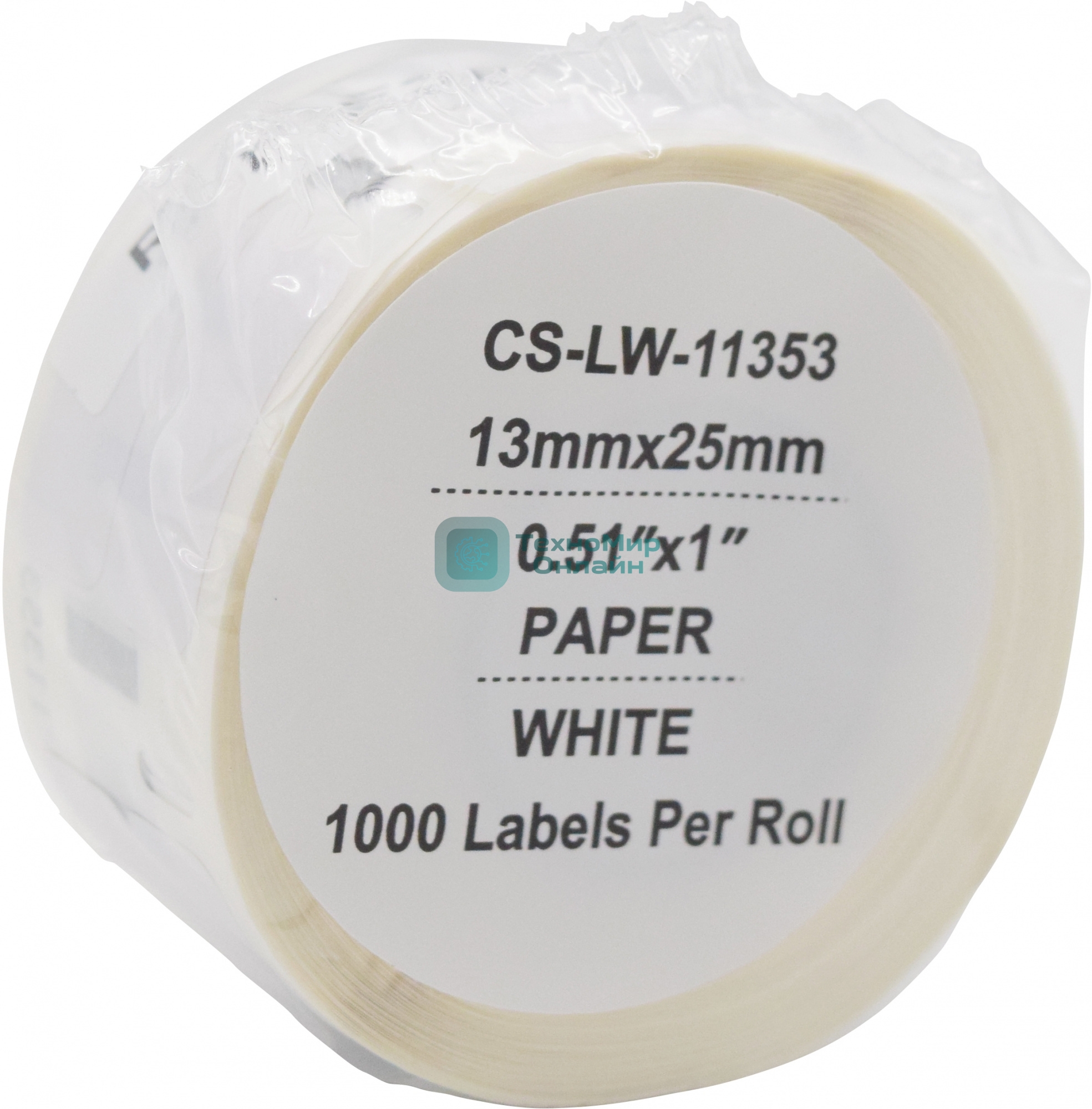 Этикетки Cactus CS-LW-11353 сег.:25x13мм черный белый 1000шт/рул Dymo Label Writer 450/4XL