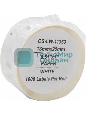 Этикетки Cactus CS-LW-11353 сег.:25x13мм черный белый 1000шт/рул Dymo Label Writer 450/4XL
