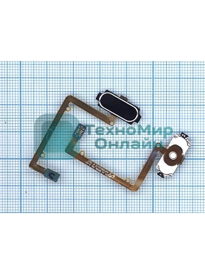 Кнопка HOME в сборе с механизмом и шлейфом для Samsung A510, черная