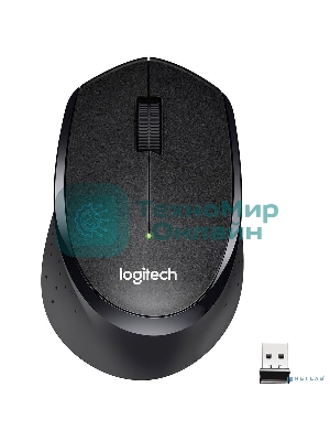 Мышь беспроводная Logitech M330 SILENT PLUS черный, 1000 dpi, радиоканал, USB, кнопки - 3