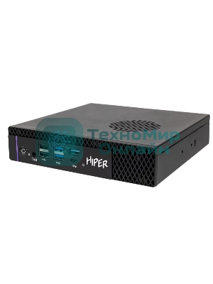 Мини ПК HIPER FACTUM FT20 Intel Core i5 14400(2.5Ghz)/16Gb/512PCISSDGb/noDVD/BT/WiFi/war 1y/1.3kg/черный/Win 11Pro + БП 120Вт/металл/VESA Адаптер на 75х75, 100х100