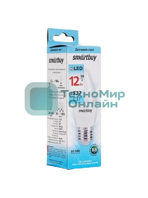 Светодиодная (LED) лампа Smartbuy-C37-12W/4000/E27