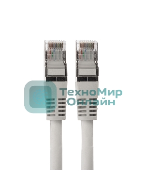 Пaтч-корд F/UTP Rexant, cat.6, RJ45-RJ45, экранированный, PVC серый, 0,5м