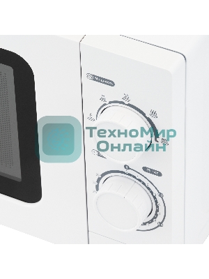 Микроволновая печь Hyundai HYM-M2064 белый, 20 л, 700 Вт, переключатели - поворотный механизм